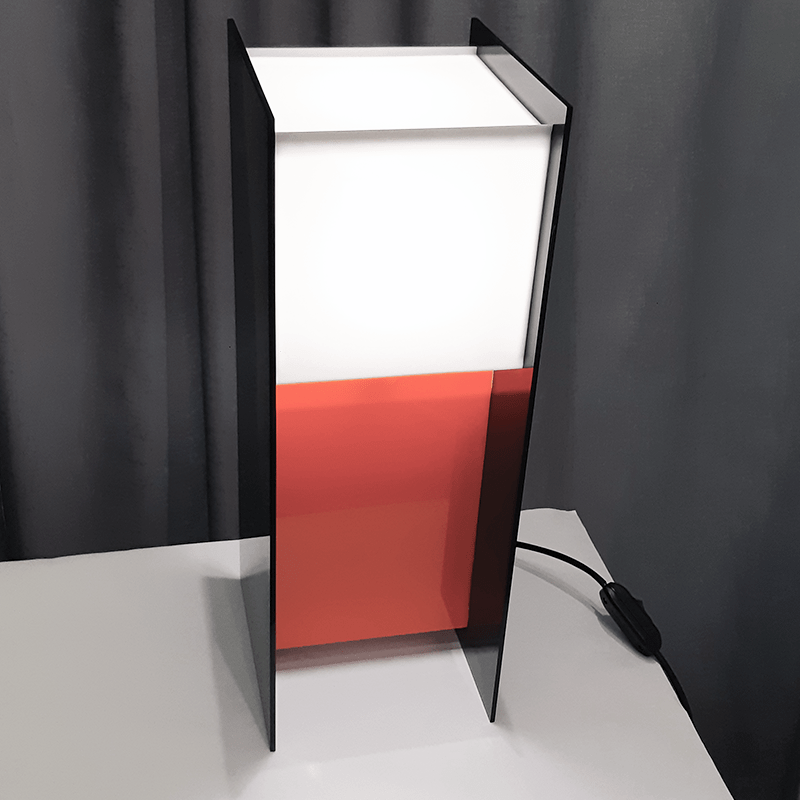 Luminária Cubo Alta - Acrílico Base Laranja - RSF