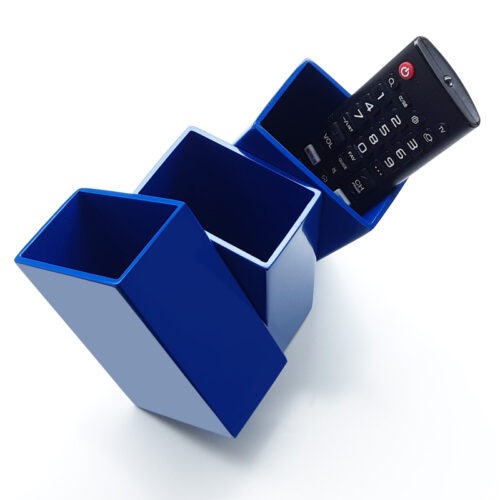 Porta Controles Express - 3 Nichos Azul