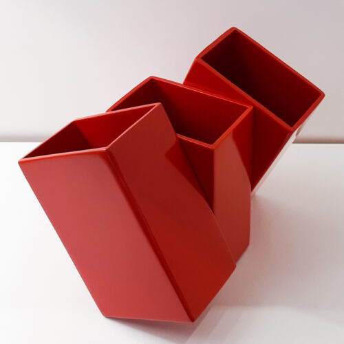 Porta Controles Express - 3 Nichos Vermelho